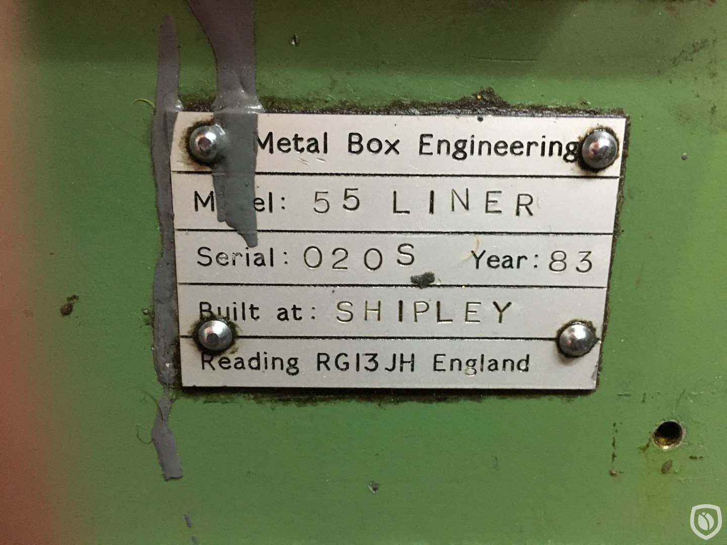 liner identification plate