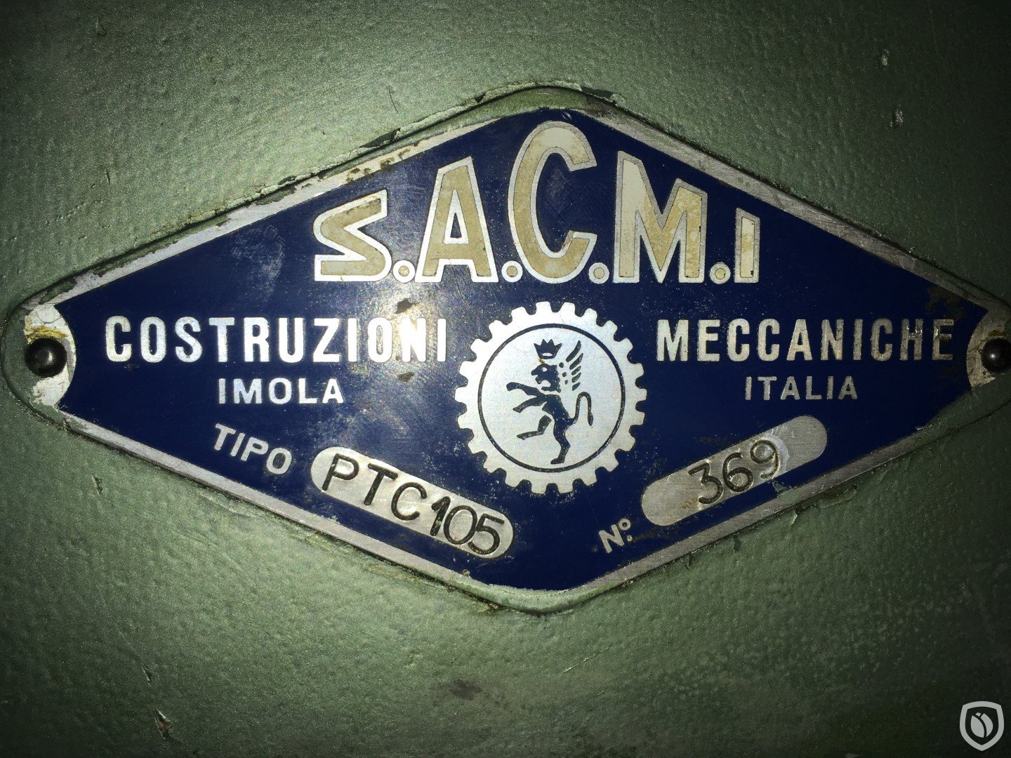 Sacmi press identification plate
