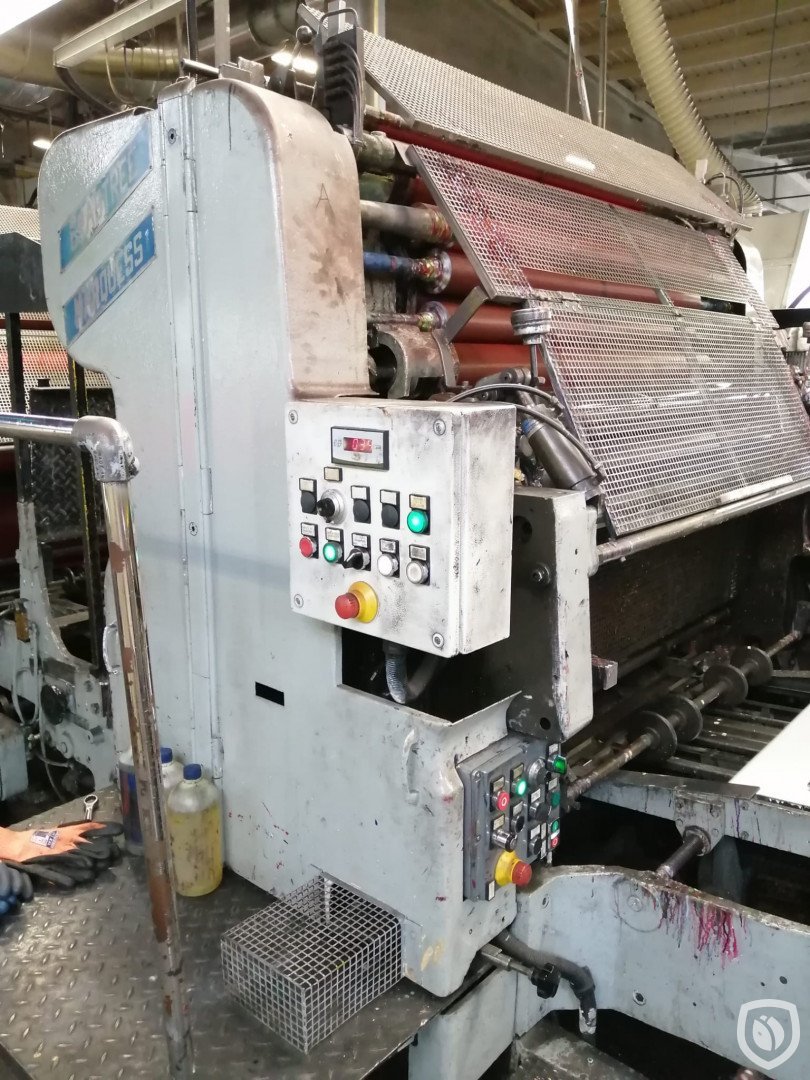 Crabtree Marquess tandem printing line with inline coater and Ballard tunnel oven