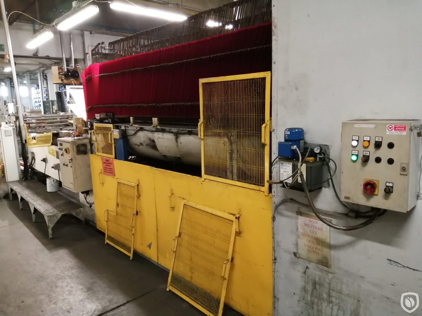 Crabtree Marquess tandem printing line with inline coater and Ballard tunnel oven