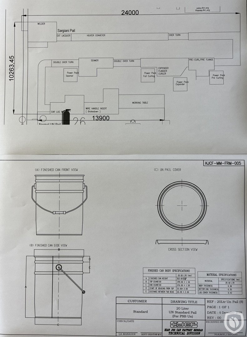 UN 20 liter pail line from SMAG-Sargiani