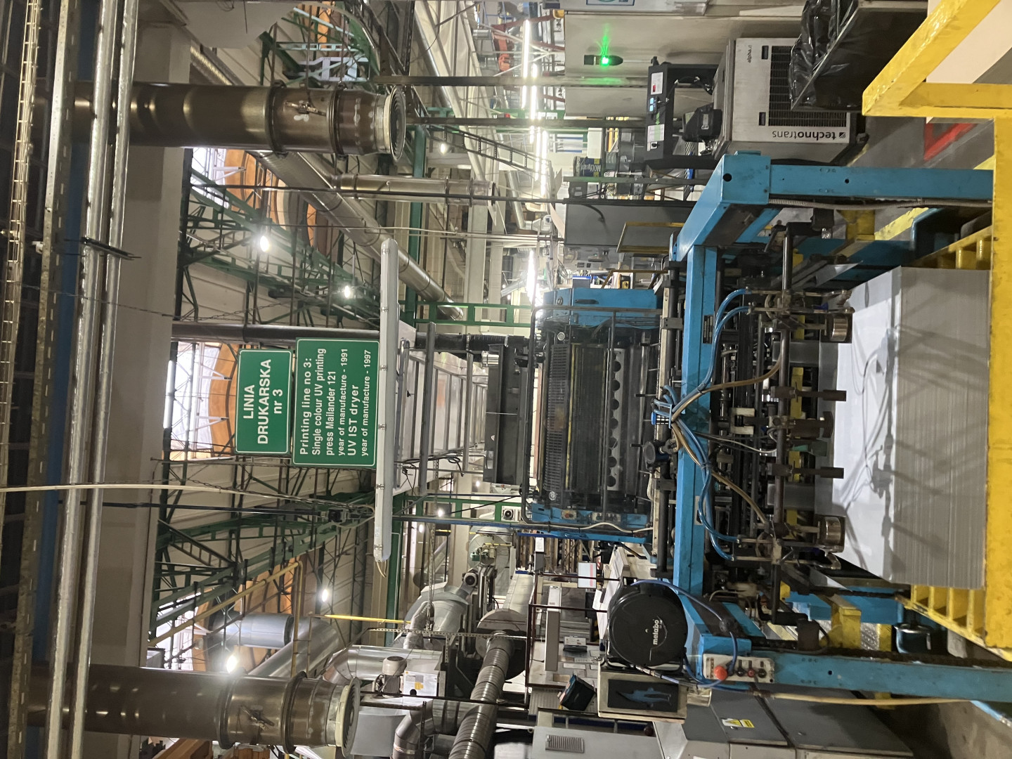 Mailander 121 single colour printing line with UV-oven