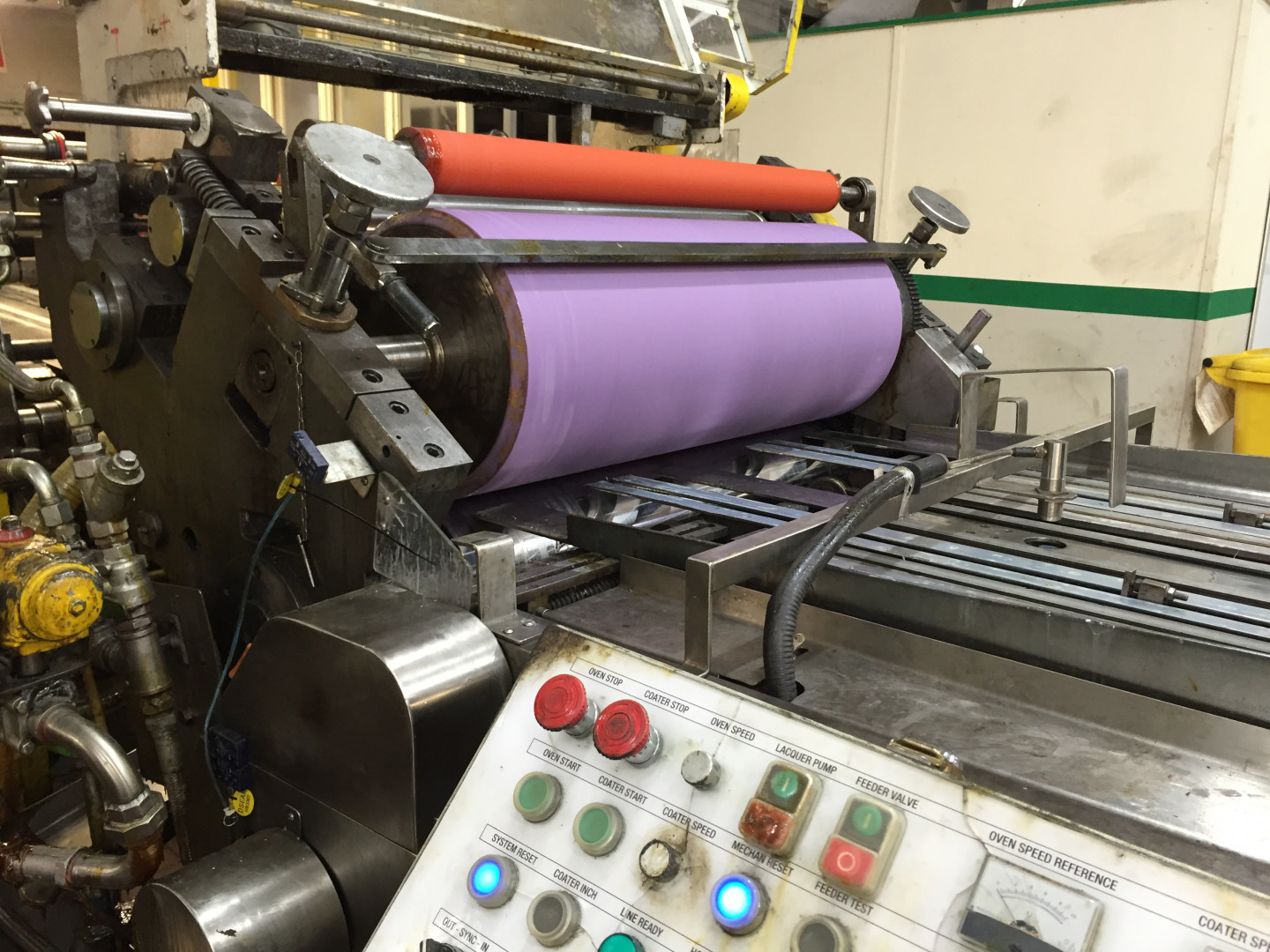 Ratcliff E varnish coating machine sheet feeder Cazander