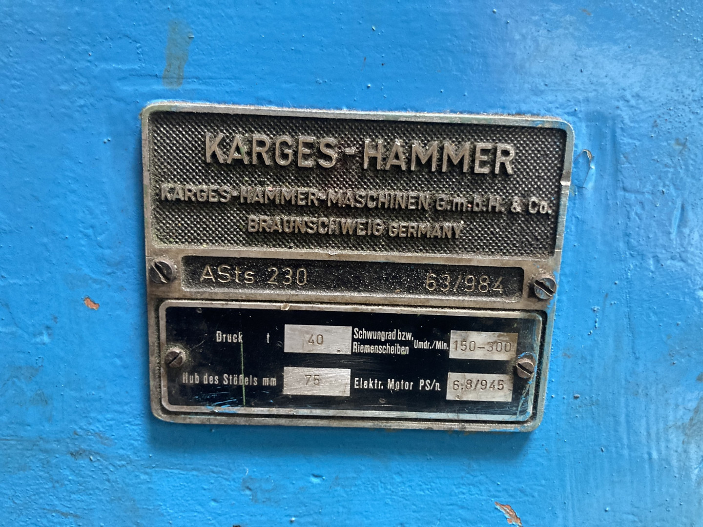 Karges Hammer ASts 230 prensa de tiras